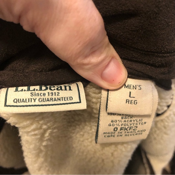 Ll Bean mens Sherpa lined coat size large - Picture 6 of 7